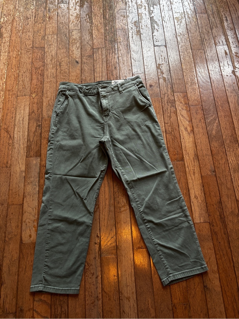 Womens Cosmic Blue Love olive green pants-30 - Picture 2 of 8